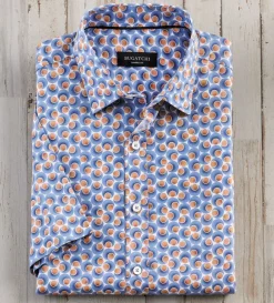 Bugatchi Circle Print Short Sleeve Shirt