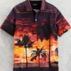 Bugatchi Sunset Palms Short Sleeve Polo Shirt