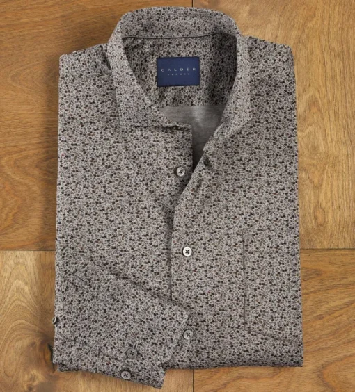 Calder Carmel Floral Long Sleeve Knit Shirt