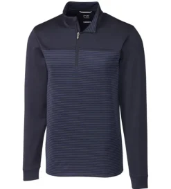 Cutter & Buck Traverse Stripe Interlock Half Zip Pullover