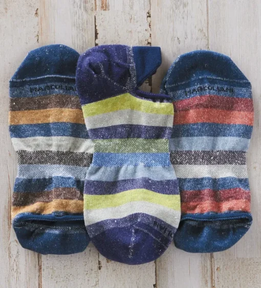 Marcoliani Invisible Touch Striped Sneaker Socks