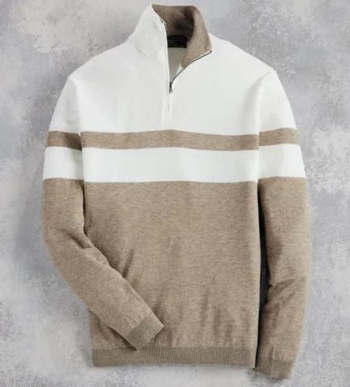 Reserve Quarter-Zip Stripe Sweater
