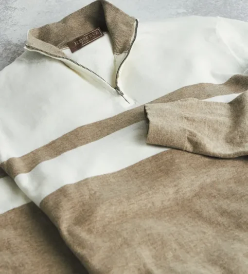 Reserve Quarter-Zip Stripe Sweater