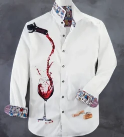 Robert Graham Pinot Noir Pour Long Sleeve Sport Shirt