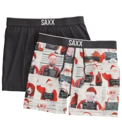 Saxx Bad Santas & Solid Black Volt 2-Pack Boxer Briefs