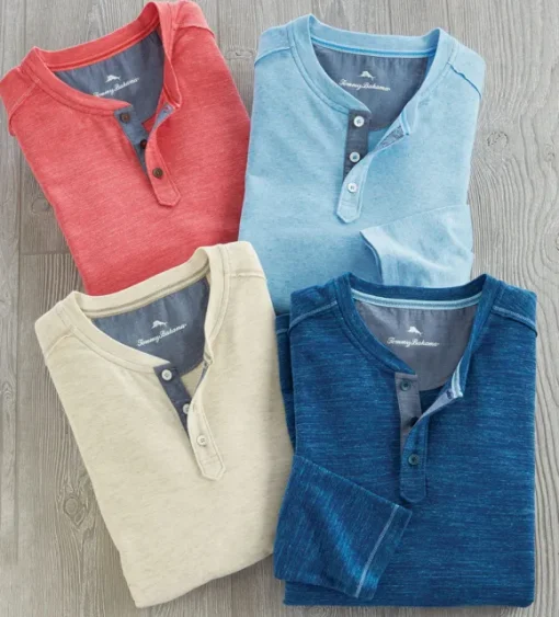 Tommy Bahama Long Sleeve Oahu Shores Henley