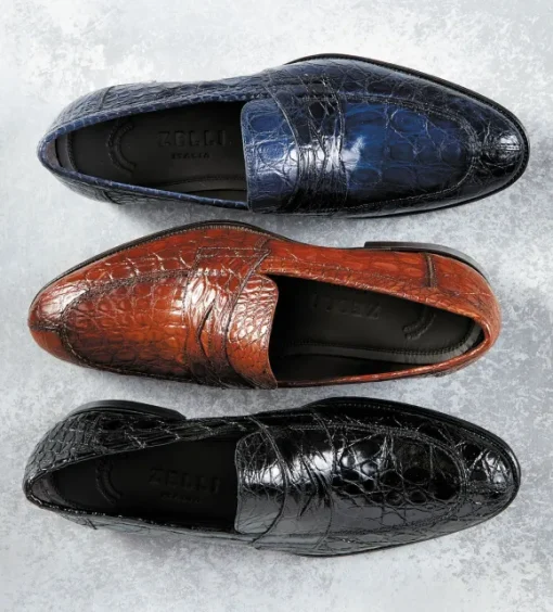 Zelli Roma Genuine Crocodile Slip-On Loafer