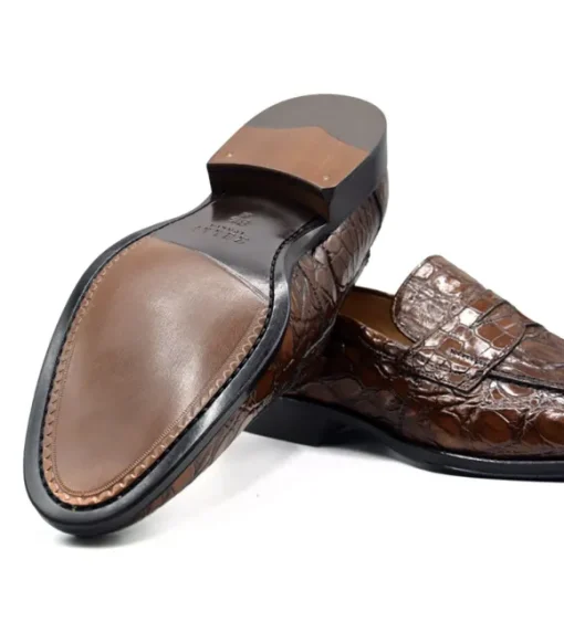 Zelli Roma Genuine Crocodile Slip-On Loafer